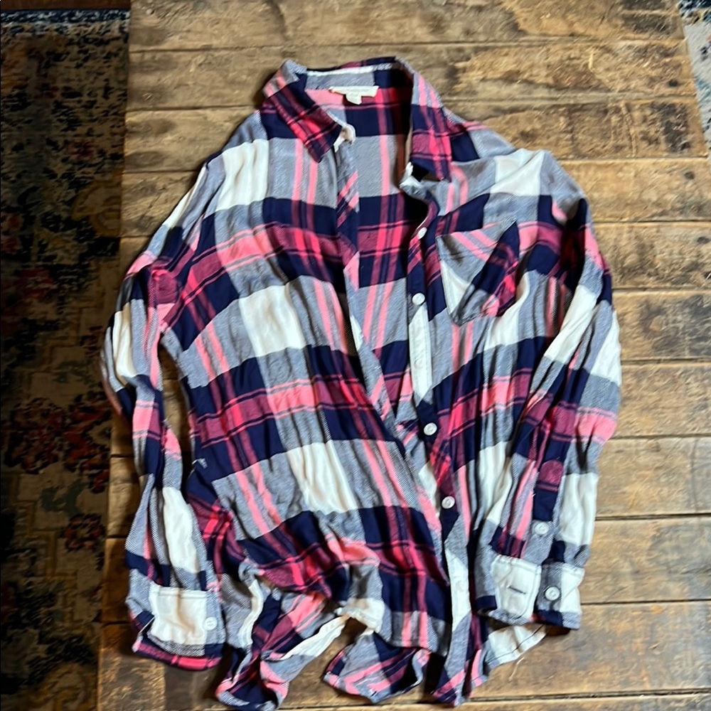 Plaid Button-Up Shirt